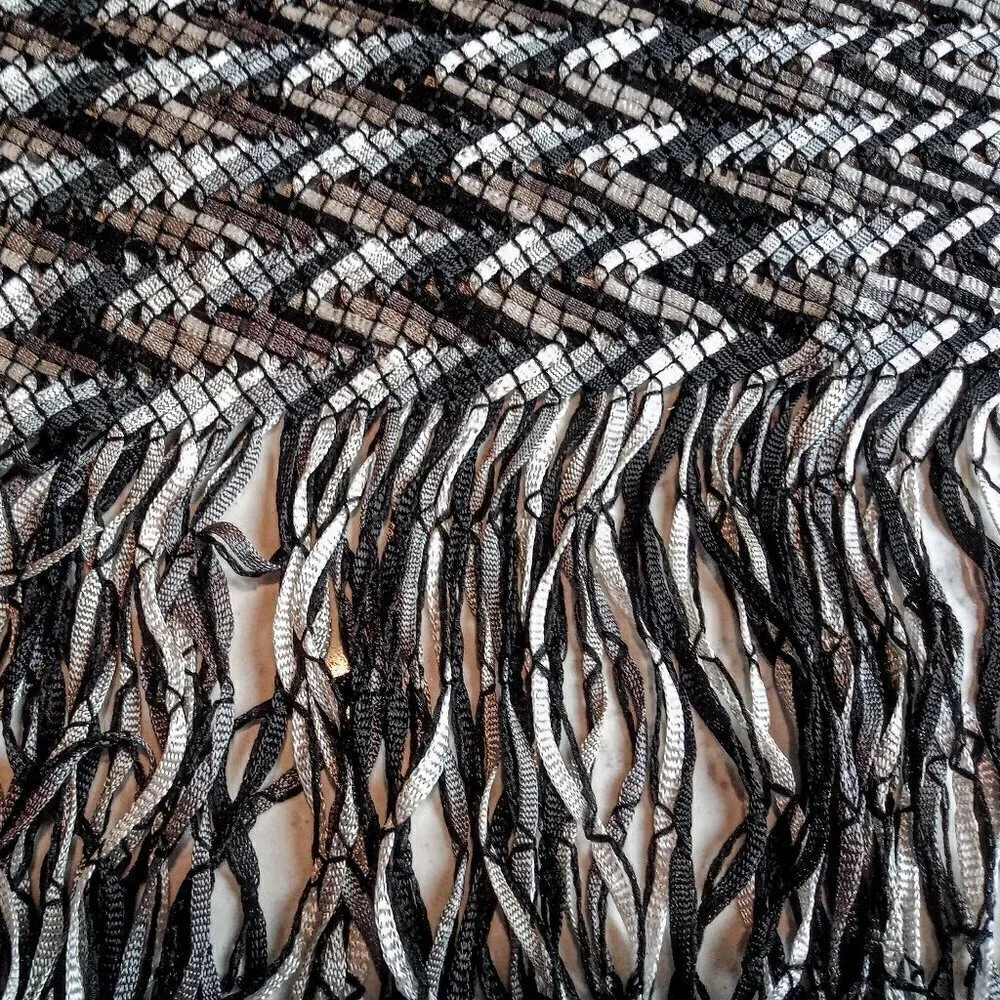 Collection XIIX Open Weave Scarf with Fringe